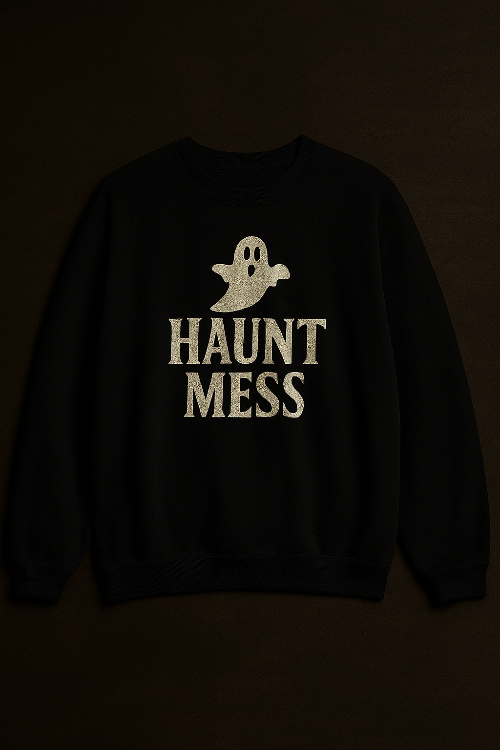 Haunt Mess Ghost Crewneck Sweatshirt – Funny Halloween Mental Health Hoodie