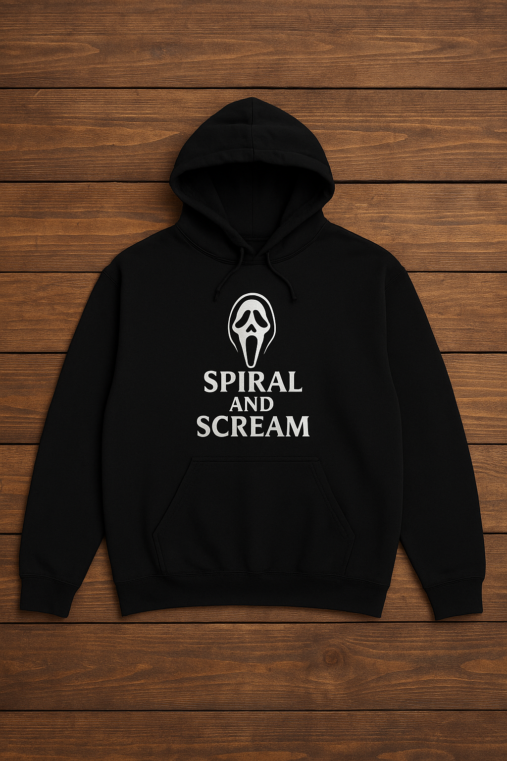 Spiral and Scream Hoodie | Unisex Heavy Blend Sweatshirt for Cozy Comfort, Halloween Apparel, Gift for Horror Fans, Casual Wear